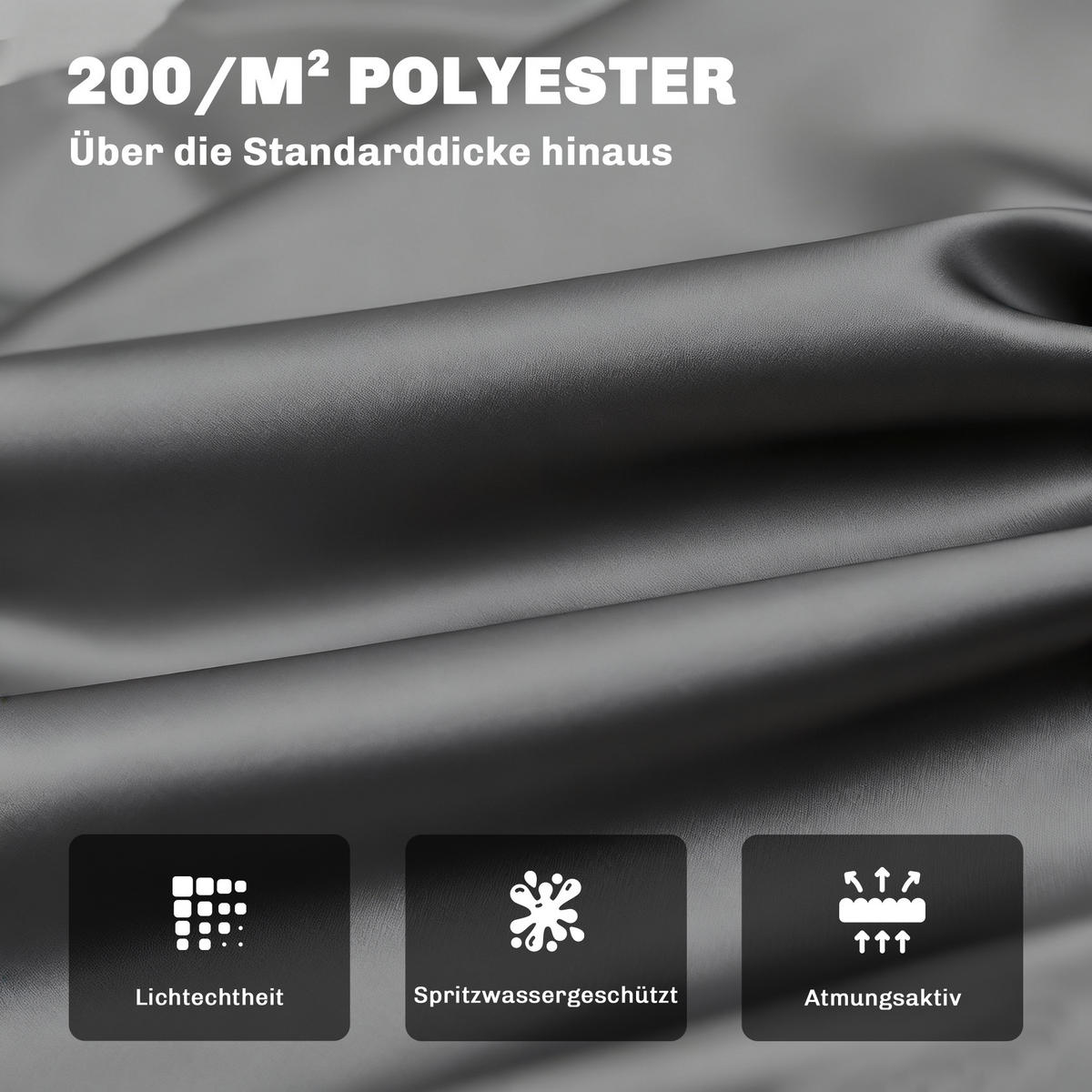 SITZKISSEN, Polyester, Dunkelgrau - Dunkelgrau, Textil (100/8/98cm) - Outsunny