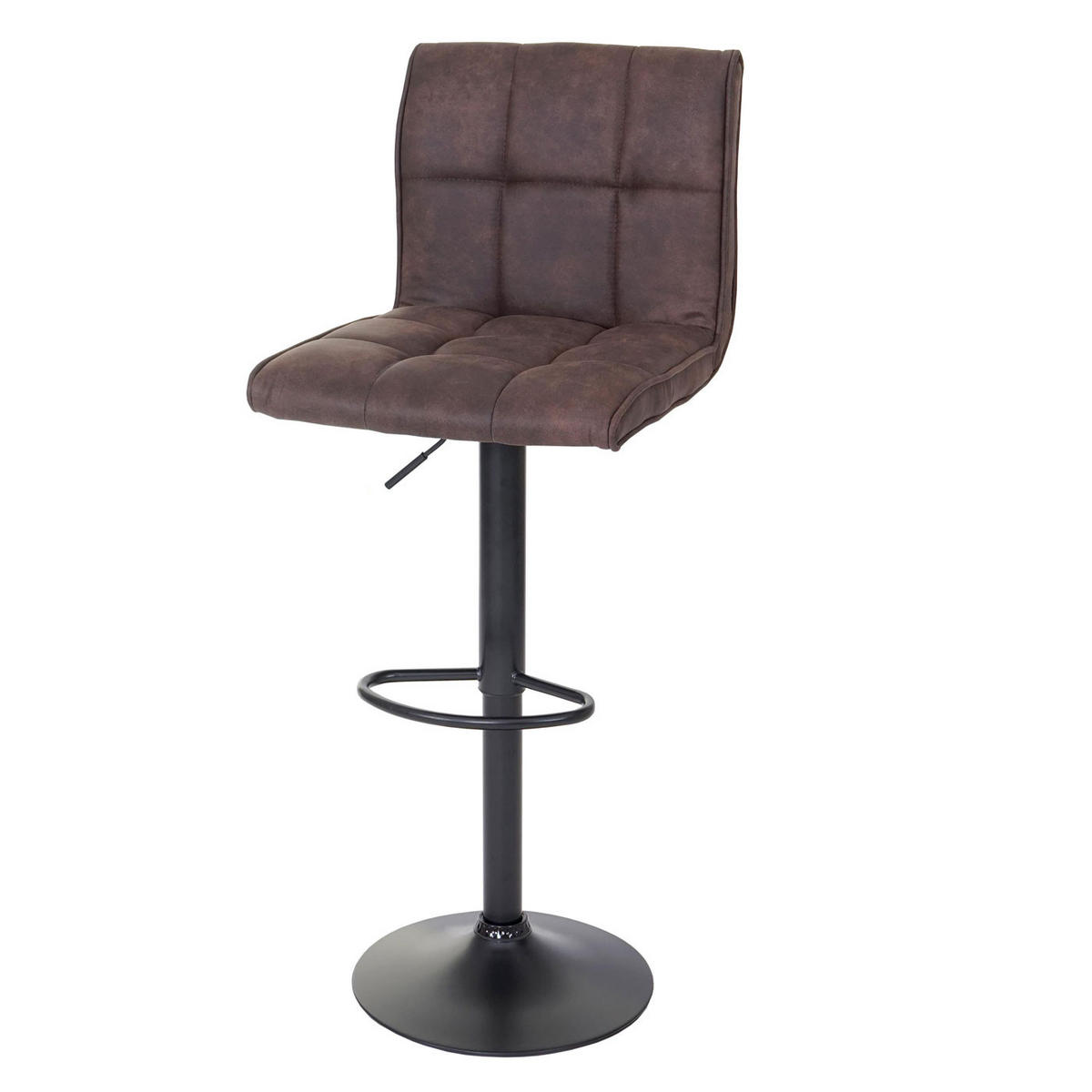 BARHOCKER 2er-Set gepolstert und höhenverstellbar mit Lehne Sitzhöhe 64-85cm Wildlederimitat vintage Dunkelbraun - Dunkelbraun, Kunststoff/Textil (44/116/46cm) - PROREGAL