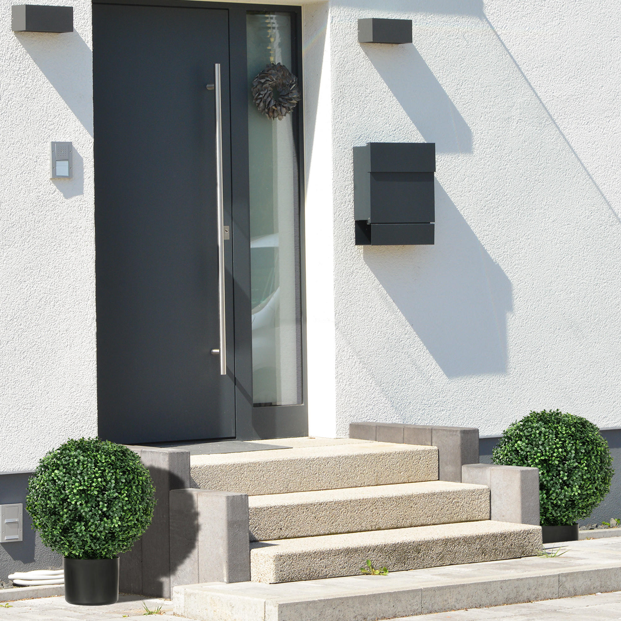 KÜNSTLICHE Pflanzen, PE, Stahl, Grün - Grün, Kunststoff (52cm) - HOMCOM