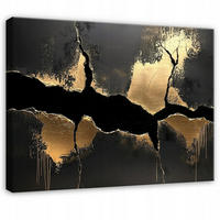 BILDER Abstrakt Marmor Schwarz Gold Modern Wohnzimmer 100x70 - Schwarz, Holzwerkstoff (100/70cm) - Wallarena