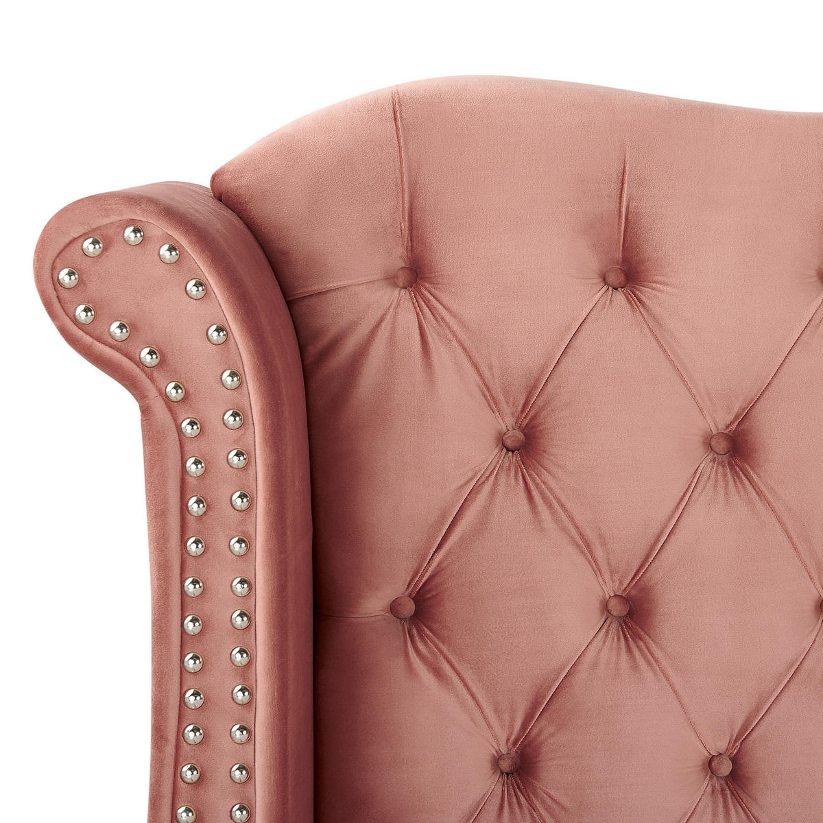 POLSTERBETT 140/200cm Rosa Ayette - Pink, Textil (140/200cm) - Beliani