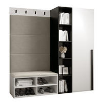 GARDEROBEN-SET 164/184/42 - Creme/Schwarz, Holz/Kunststoff (164/184/42cm) - MÖBEL KRYSPOL
