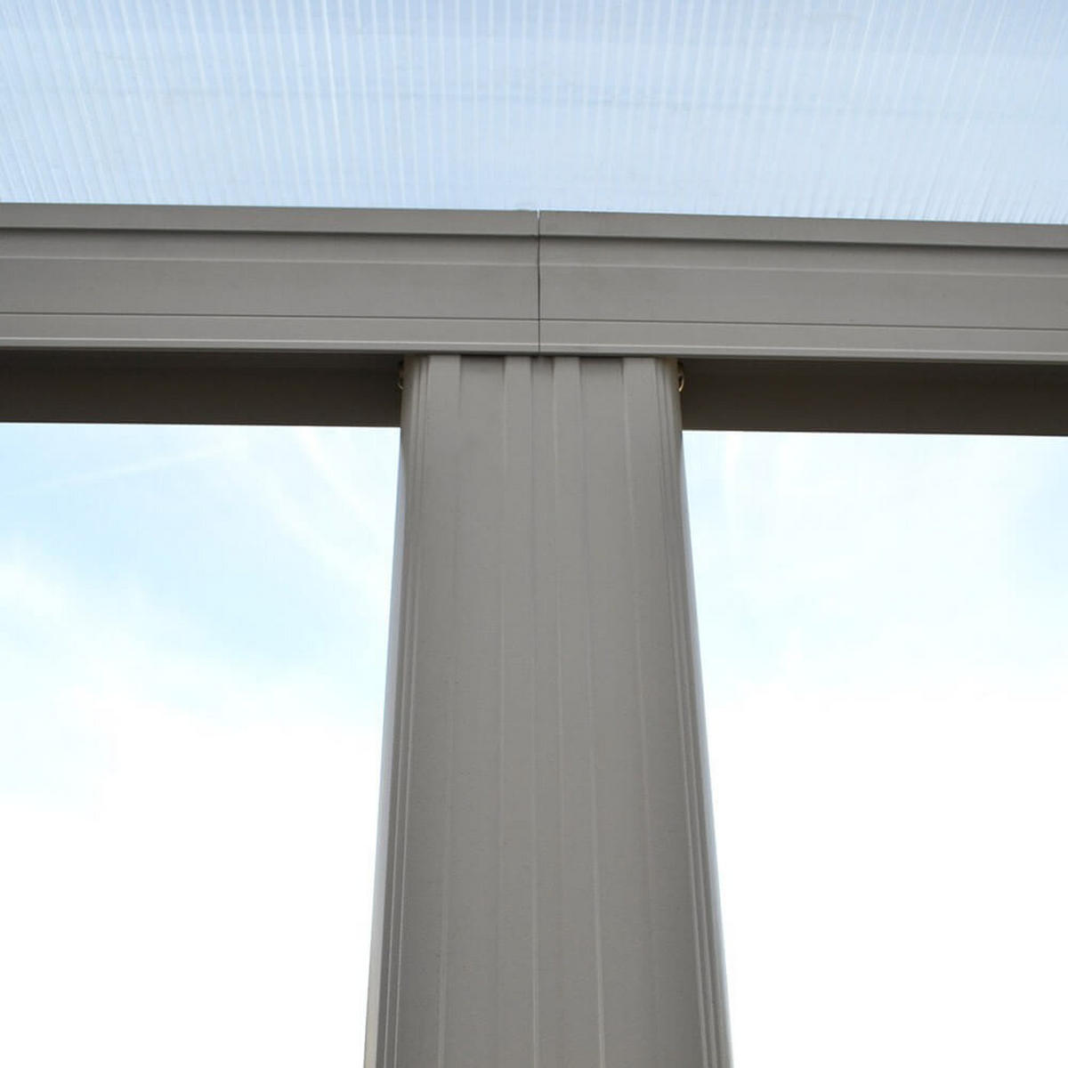 TERRASSENÜBERDACHUNG SOLIS - Farbe: Weiß, Größe: 435 / 442 x 300 / 303 x 278 / 226 cm - Weiß, Kunststoff (434/278/303cm) - Home Deluxe
