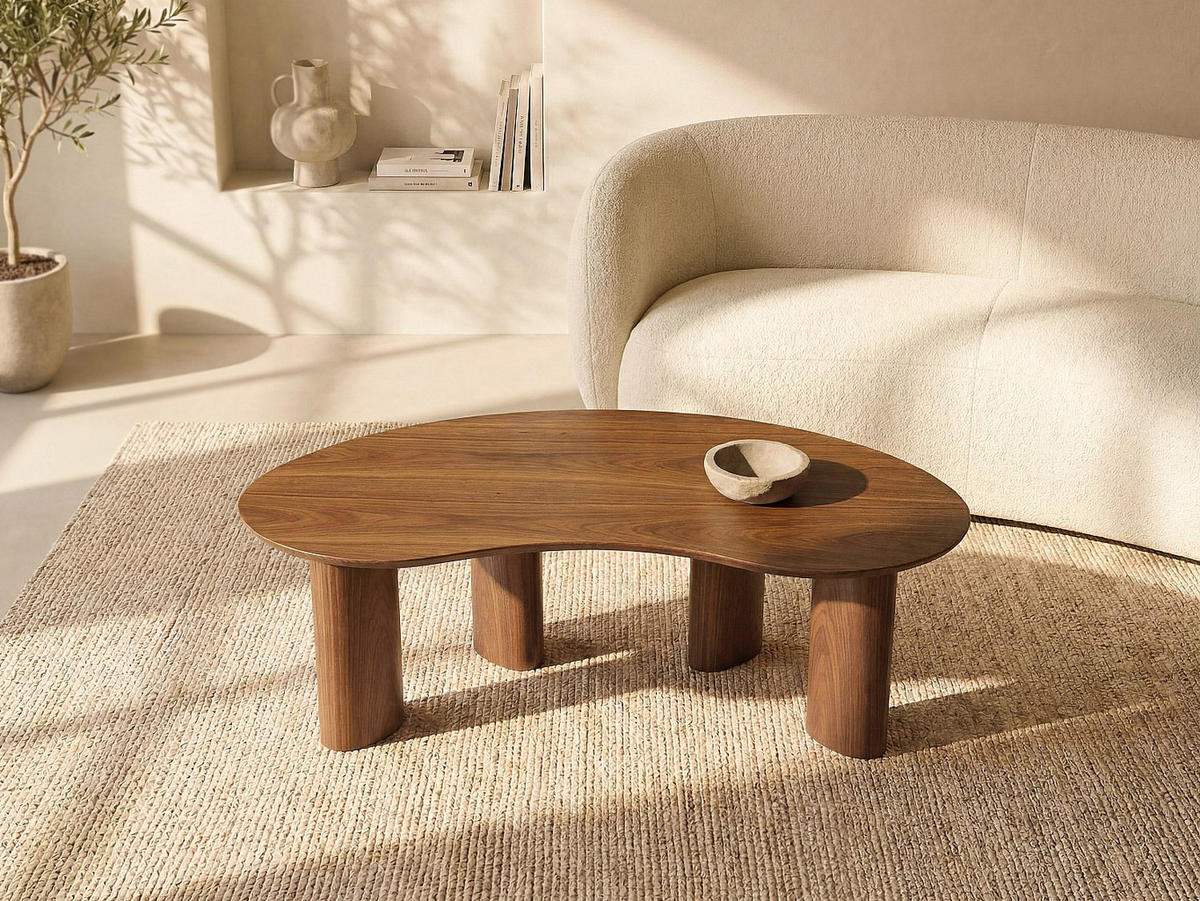 COUCHTISCH - 120 cm x 70 cm - Holz, Platte - Naturfarben Dunkel - CALYNOR - Naturfarben, Holz (70/120/40cm) - Vente-Unique