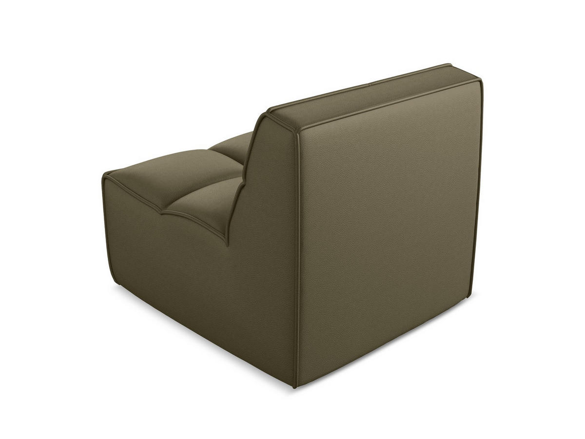 SESSEL Kunstleder Grün - Schwarz/Olivgrün, Leder/Kunststoff (80/75/93cm) - Makamii