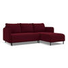 ECKSOFA mit Schlaffunktion Samt Stoff Rot - Bordeaux/Rot, Holz/Textil (236/162cm) - Makamii