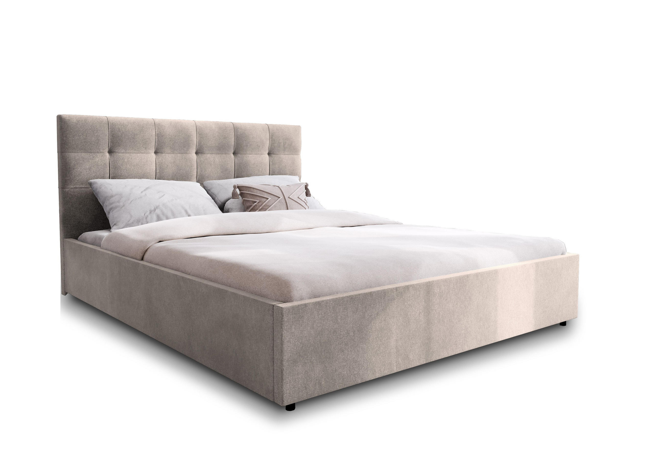 POLSTERBETT APE 140x200 cm mit Bettkästen - Beige - Beige, Holz (140/200cm) - MASSENO