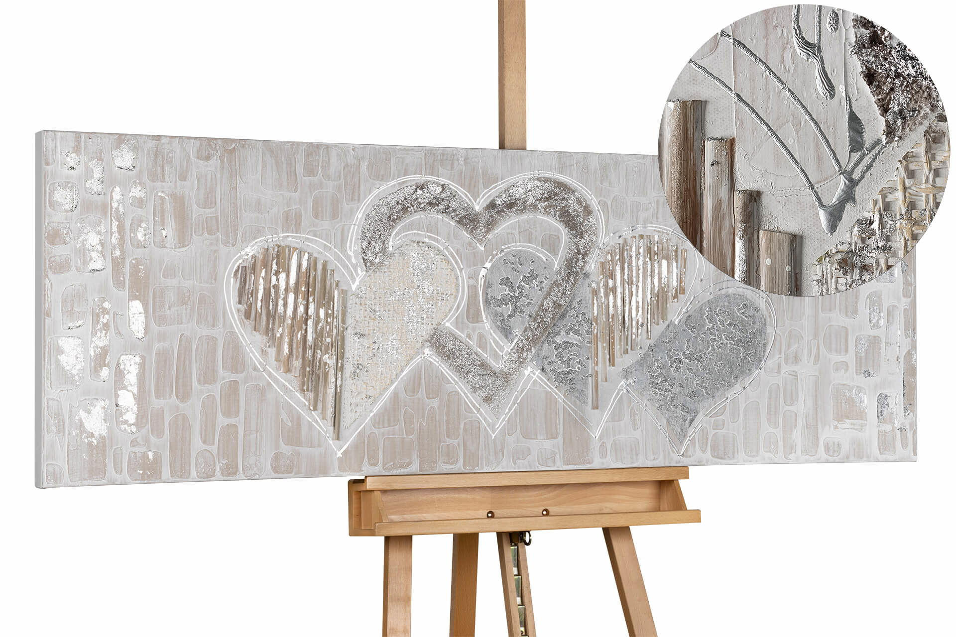 ACRYLBILD HANDGEMALT 150/50 cm - Beige, Holz/Textil (150/50cm) - KUNSTLOFT