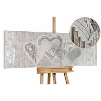 ACRYLBILD HANDGEMALT 150/50 cm - Beige, Holz/Textil (150/50cm) - KUNSTLOFT