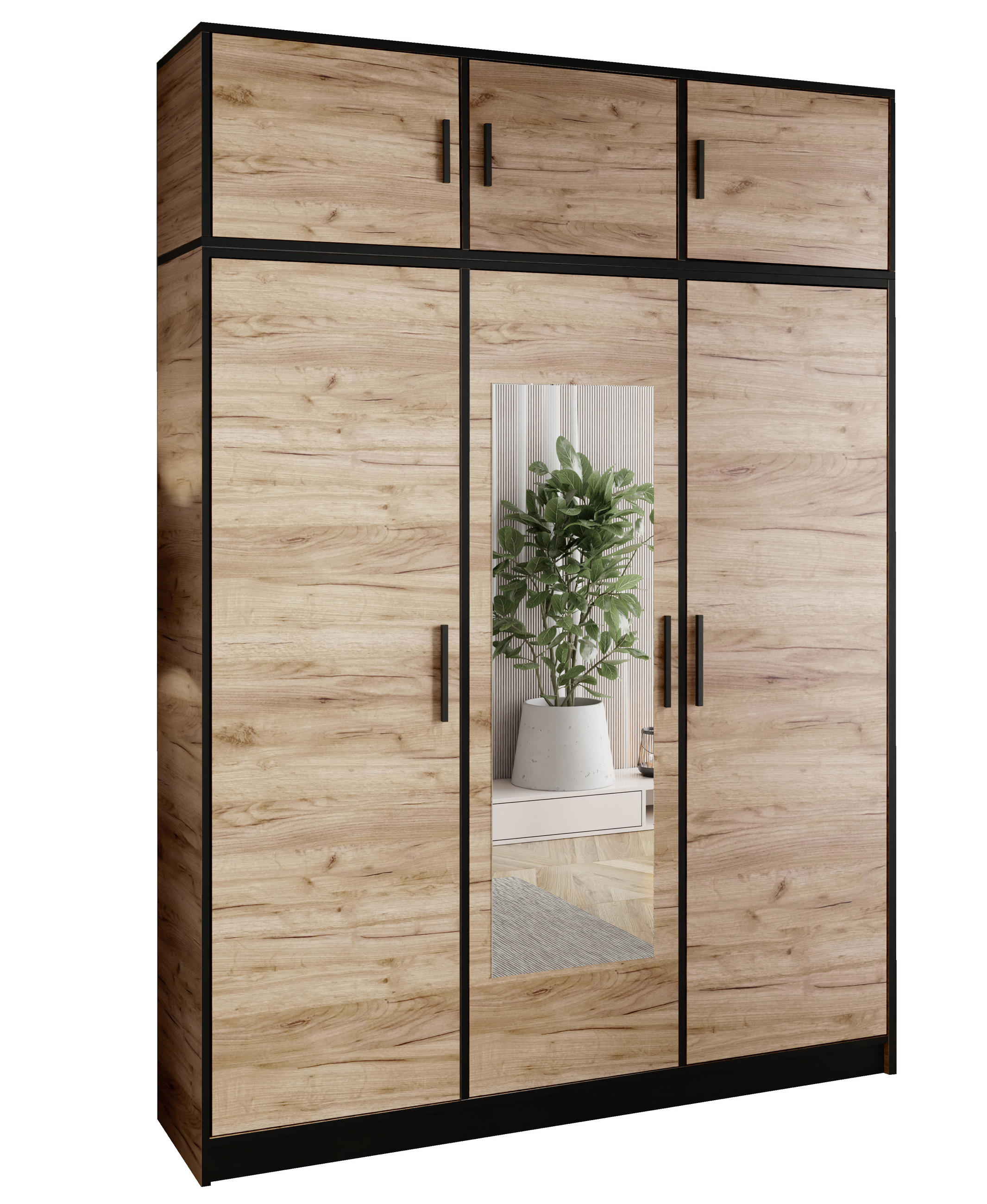 Kier Furniture ŠATNÍ SKŘÍŇ ROJ s nástavbou 3D Dub Craft