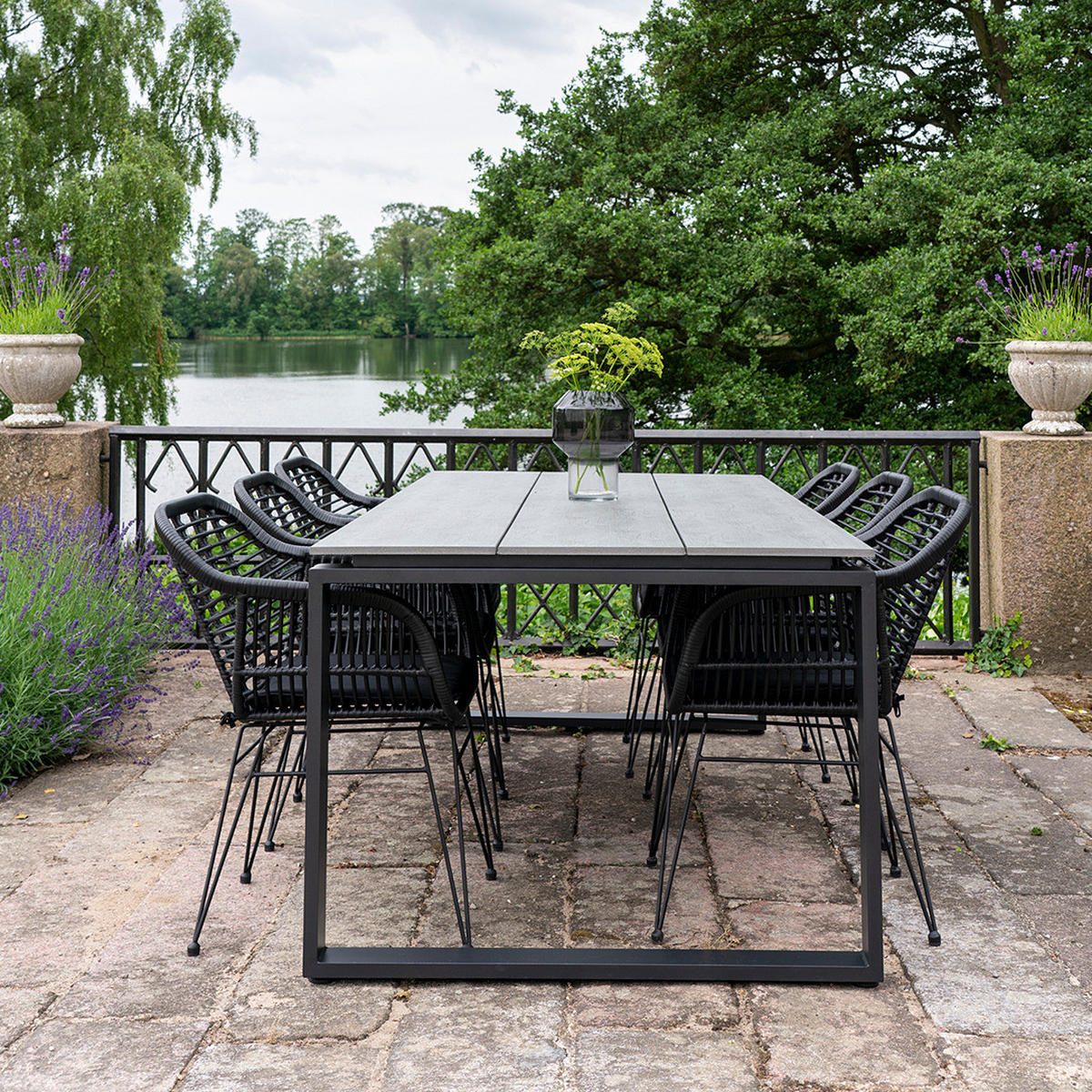 GARTENESSTISCH - Aluminium - Grau - Grau, Metall (100/220/75cm) - home24