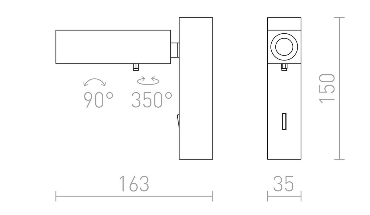 DECKENLEUCHTE FADO I Schwarz 3 W - Schwarz, Metall (163/163/15cm) - Rendl