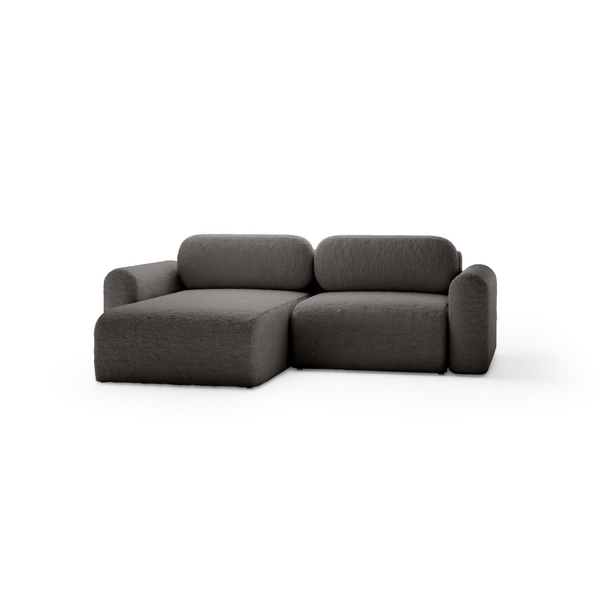 ECKSOFA mit Schlaffunktion Thekla Mini, Grau - Grau, Textil (246/100cm) - Fedve