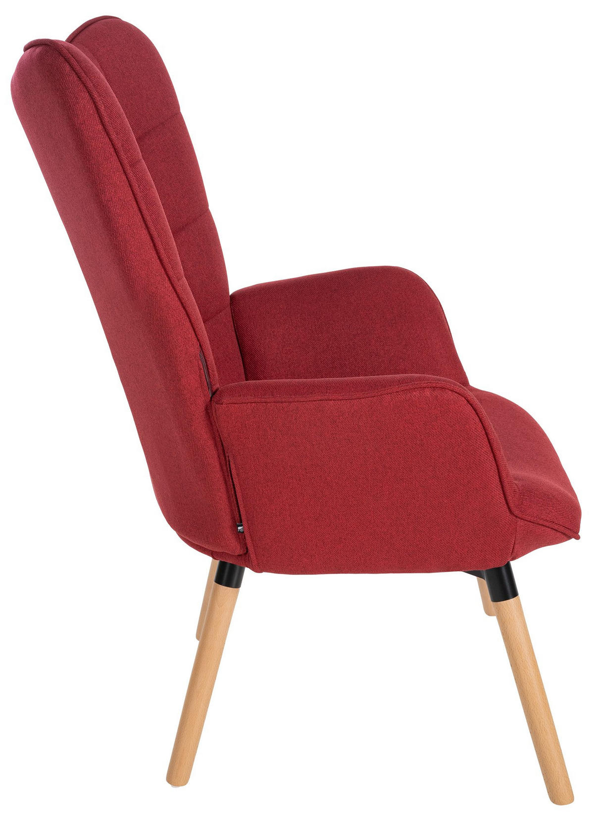 SESSEL Stoff rot - Eukalyptusholzfarben/Rot, Holz/Textil (68/101/73cm) - CLP