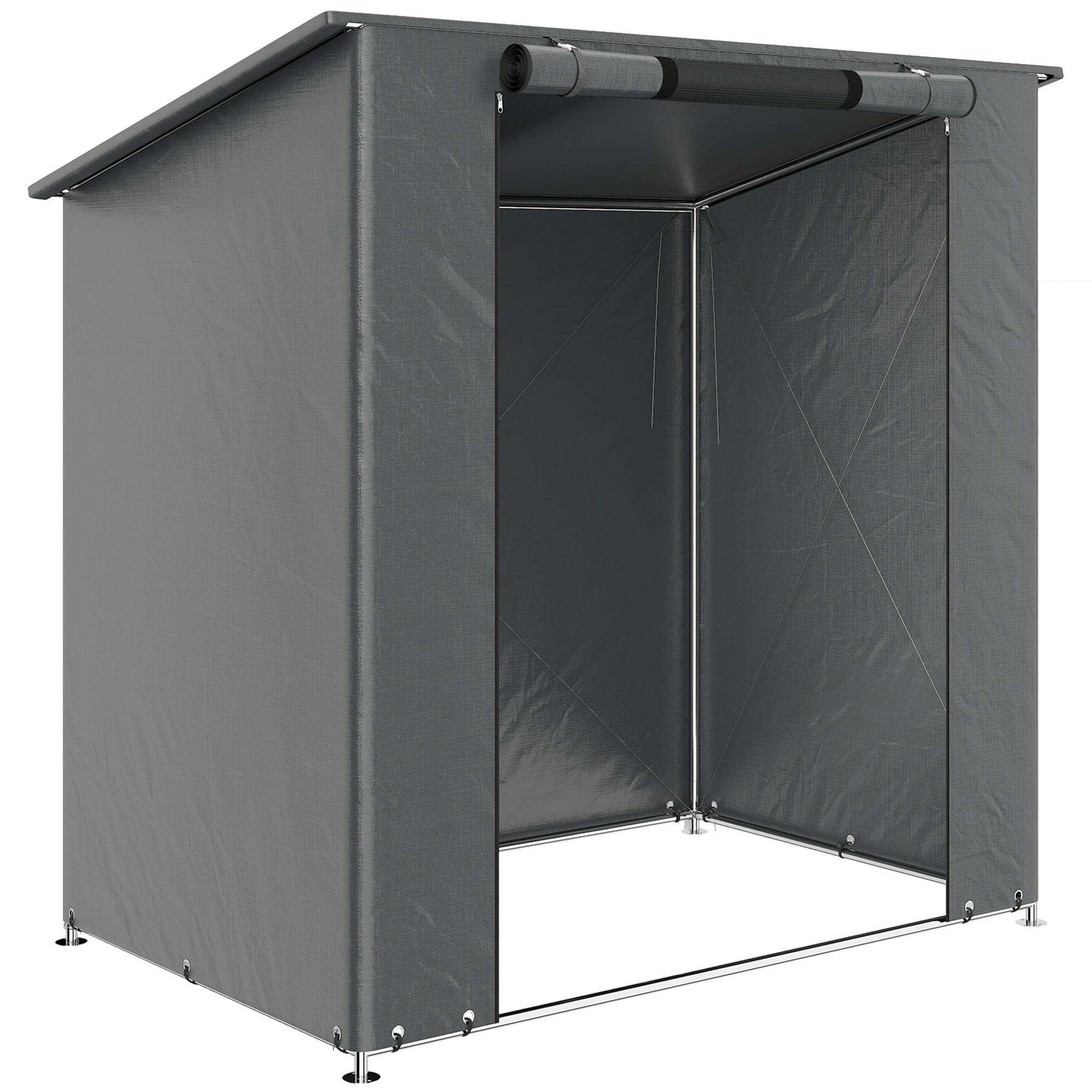 Outsunny Zeltgarage Dunkelgrau 120x204x187 cm
