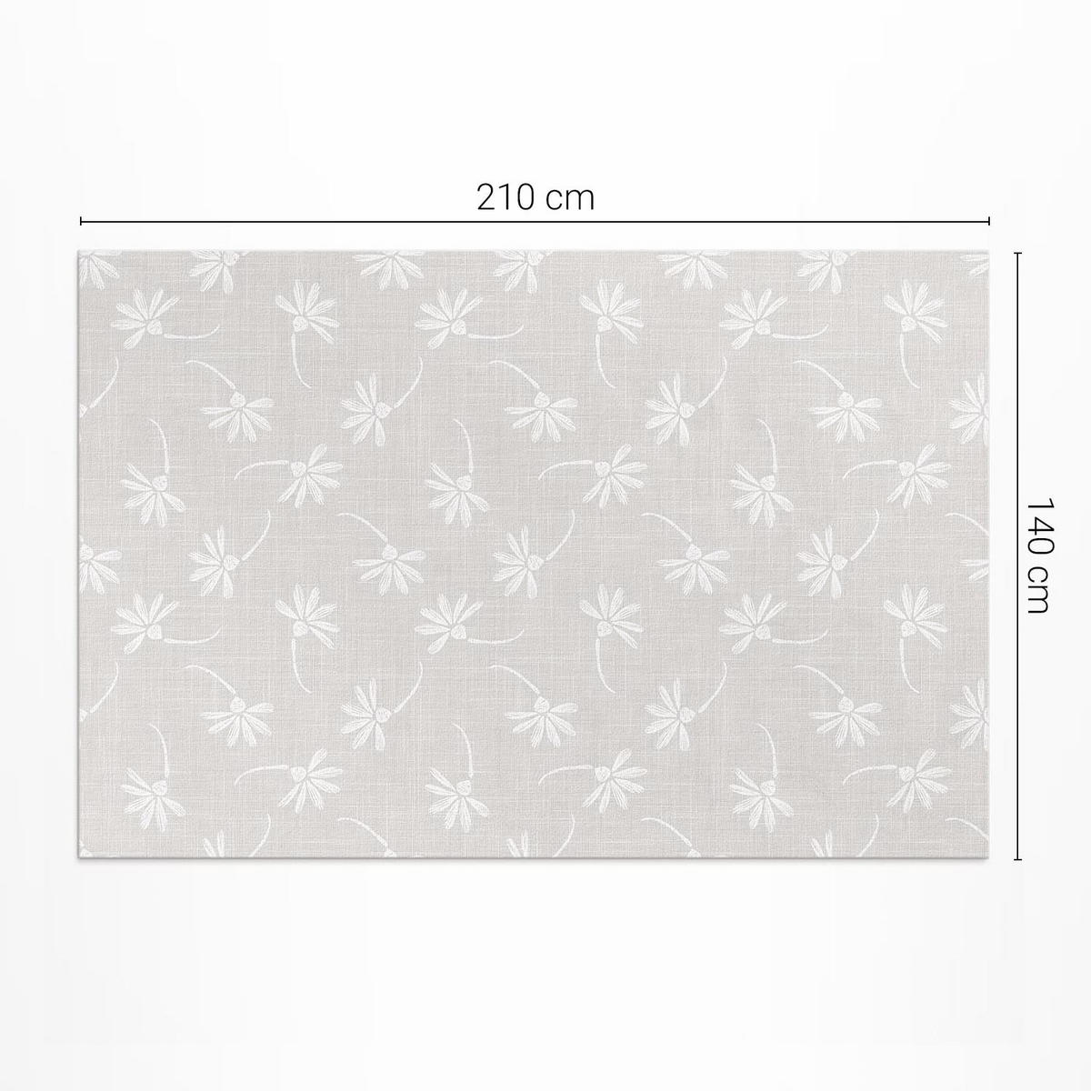 TEPPICH 140x210 cm Zarte Boho Gänseblümchen - Ecru, Kunststoff (140/210cm) - Wallfluent