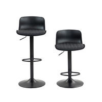 BARHOCKER Schwarz 2er-Set mit Kunstleder drehbar & höhenverstellbar - Schwarz, Metall (43/80/44cm) - PANGIVO