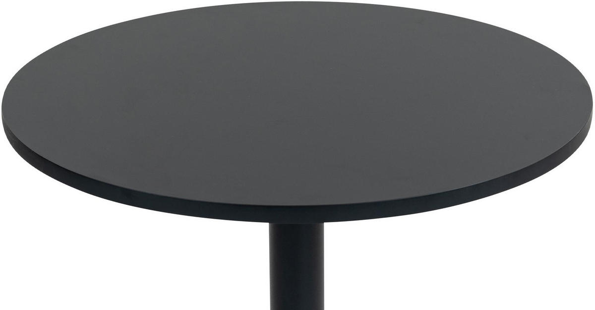 STEHTISCH rund 75 cm Holz schwarz/schwarz - Schwarz, Holz/Metall (75/75/110cm) - CLP