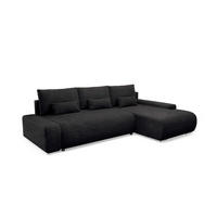 ECKSOFA Ivana 3 Sitzplätze Schwarz - Schwarz, Holz (265/172cm) - Petits-meubles