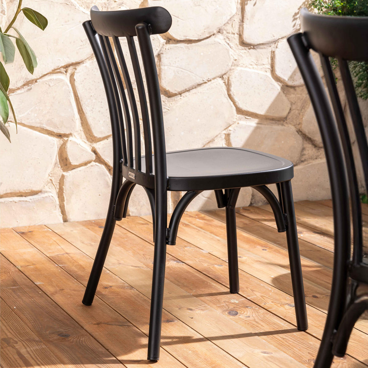 GARTENSTUHL, Schwarz - Schwarz, Metall (44/87/52cm) - Oviala