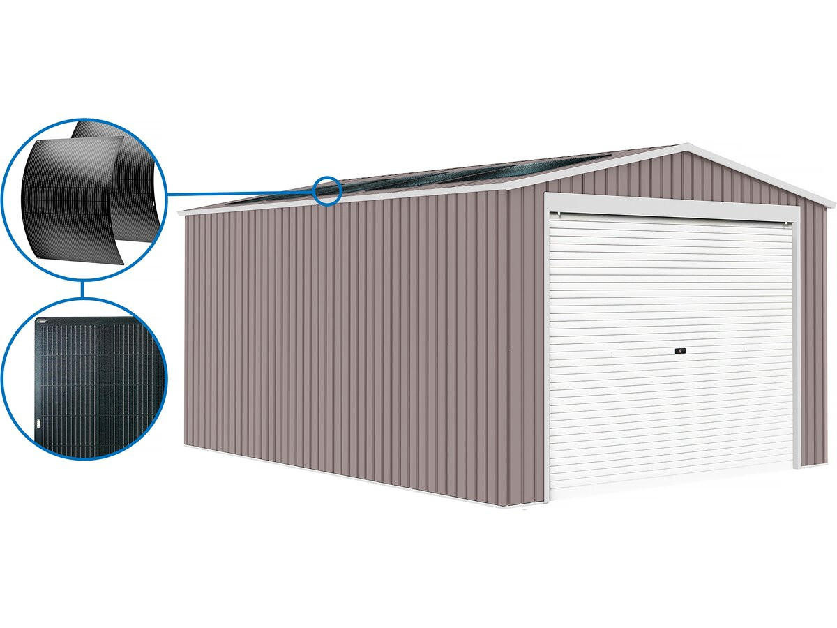 METALL-GARAGE PVC nevada - Hellgrau, Metall (306/235/566cm) - Habitat Garten