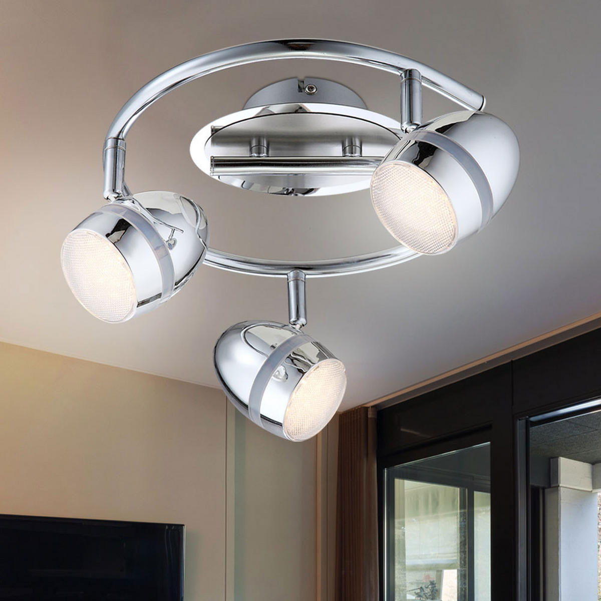 LED DECKENLEUCHTE Starlight Silber - Silberfarben, Metall (35/35/18cm)