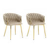 SET mit 2 Stühlen aus Samt & goldenem Metall - Beige - ELEGANO - Beige, Textil (59/74/57cm) - Vente-Unique