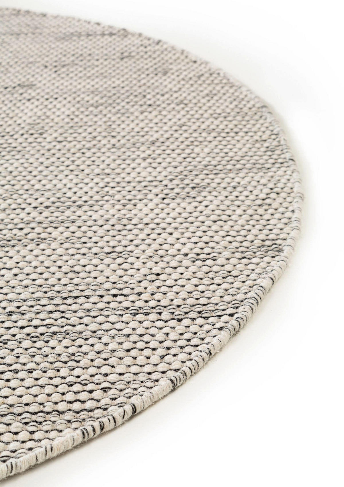 WOLLTEPPICH Rocco Beige/Schwarz ø 250 cm rund - Beige, Textil (250/250cm) - benuta Pure