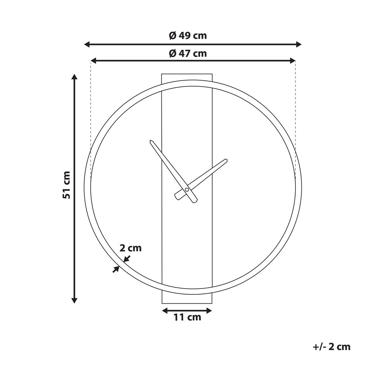 WANDUHR Tannenholz, Metall gold Casitas - Goldfarben, Holz (47/51/5cm) - Beliani