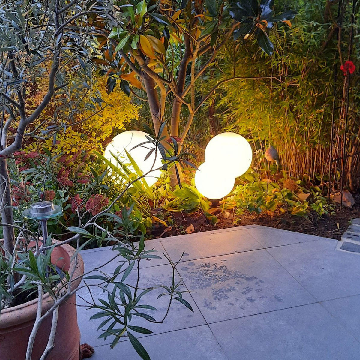 AUSSEN-KUGELLAMPE Globe Ø 50cm - Weiß, Kunststoff (50/50/50cm) - s.luce