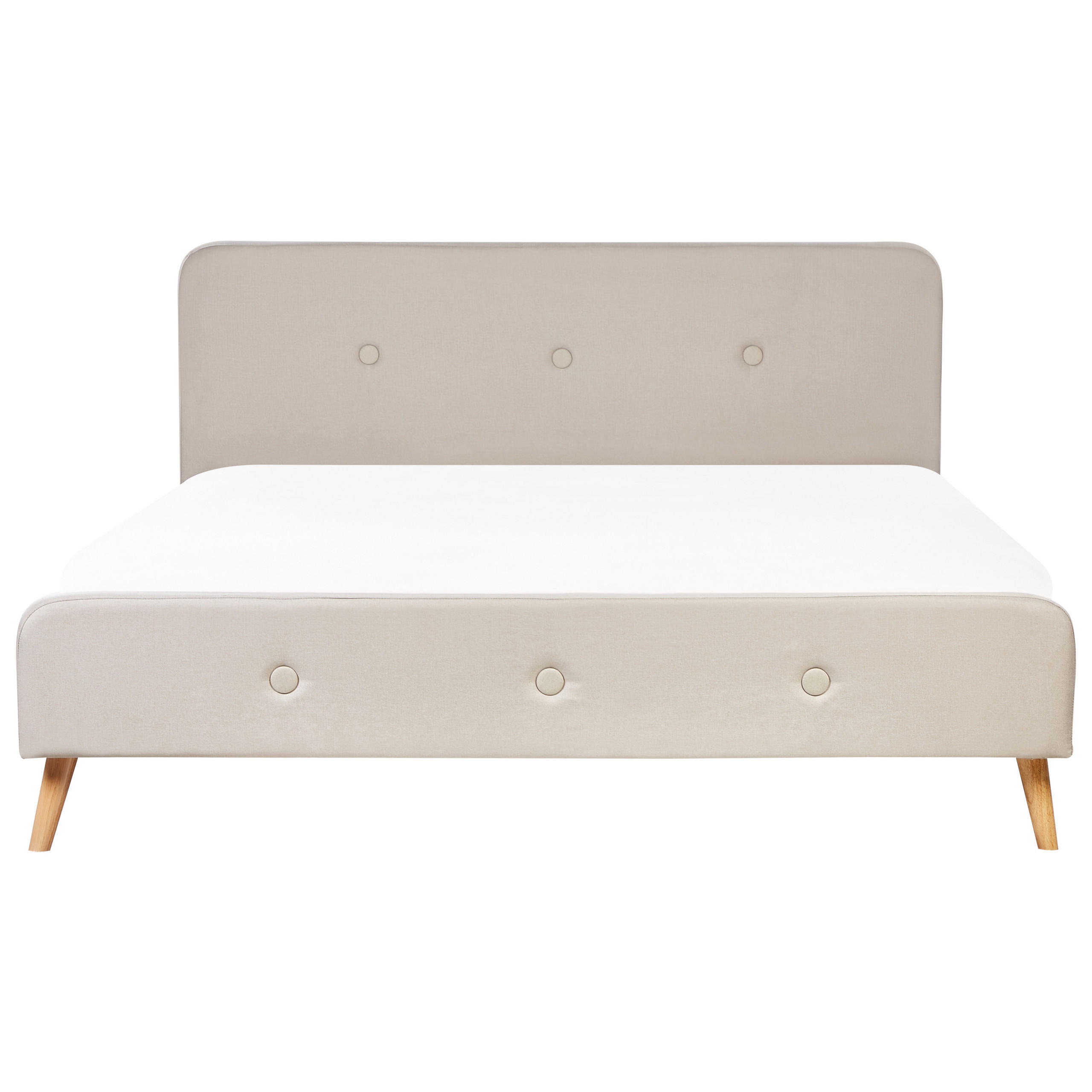 POLSTERBETT Beige 180x200 cmRennes - Hellbraun/Beige, Textil (180/200cm) - Beliani