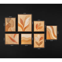 GEMÄLDE Flüstern des Laubs Schattenfugenrahmen Eichefarben 7-teilig - Eichefarben, Holz (130/90cm) - YS-art gallery