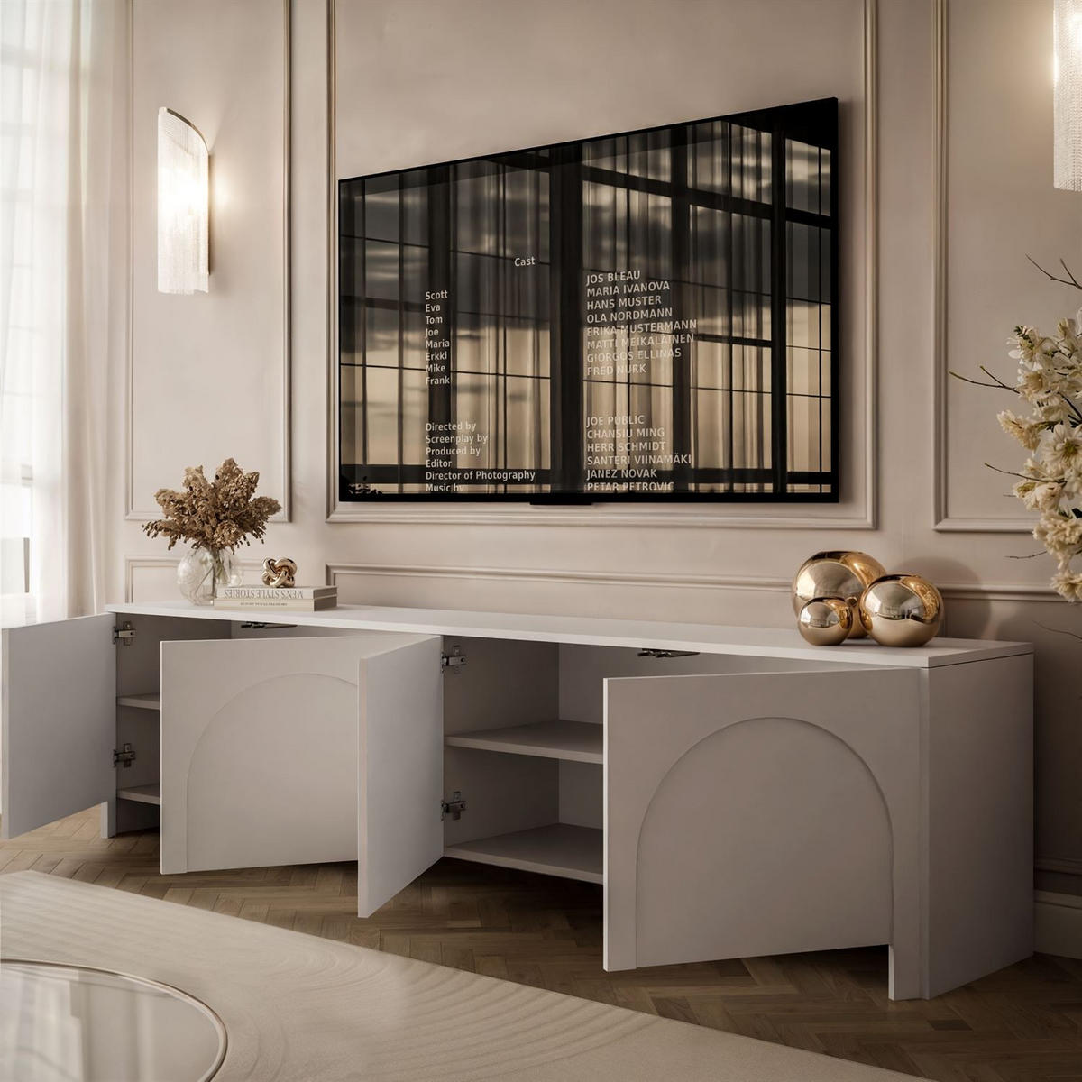 TV-ELEMENT ARIADNA Kaschmir viertürig - Kaschmir, Holzwerkstoff (204/51/35cm)