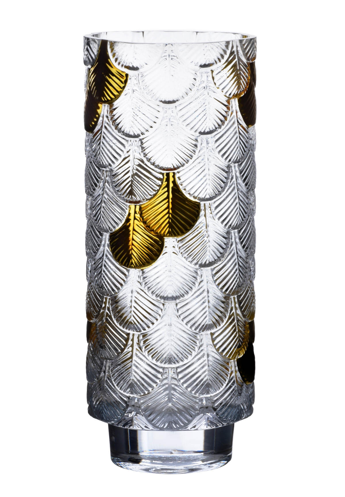 VASE Serenite Gold 12/12/30.5 cm Glas - Goldfarben, Glas (30.5cm) - Mondex