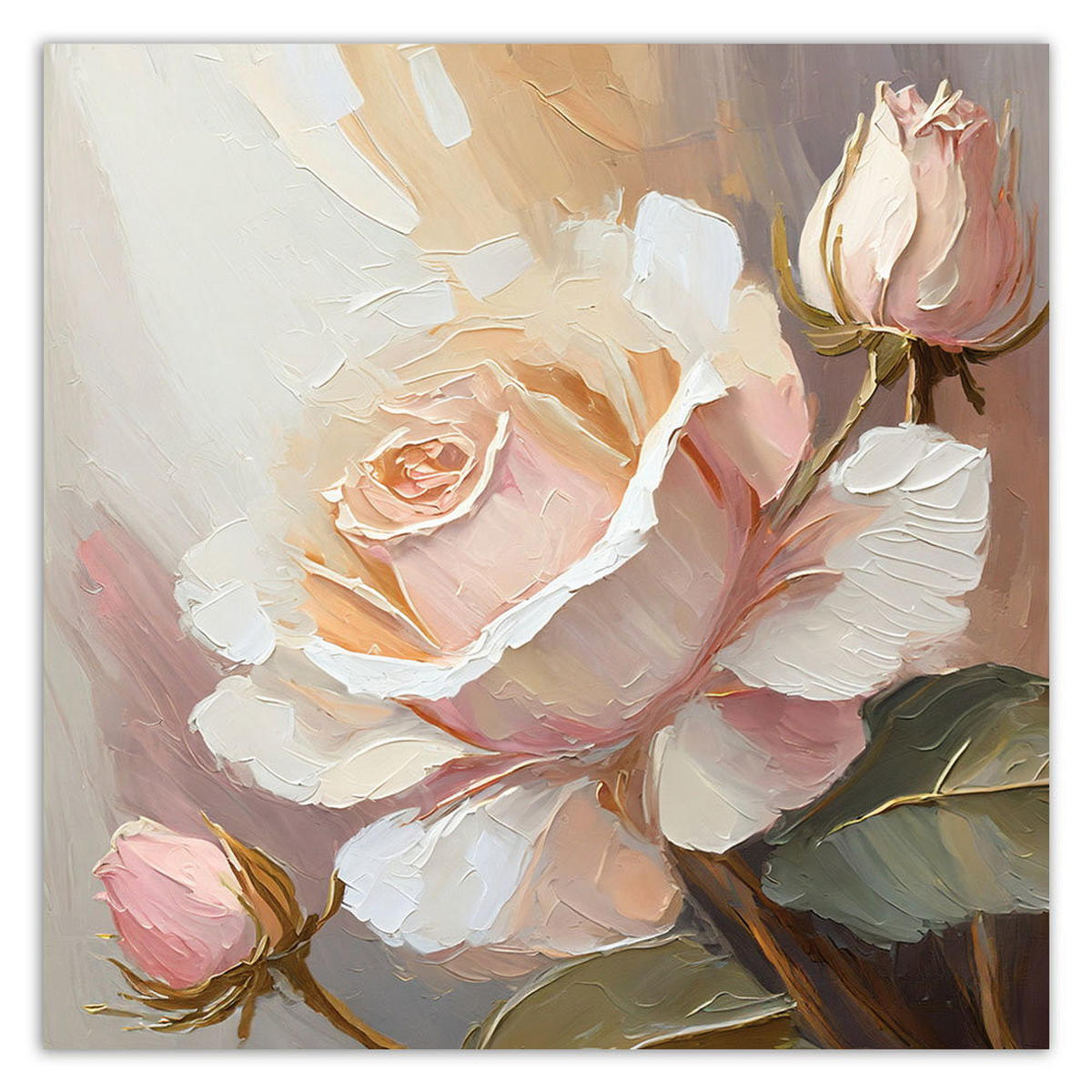KUNSTDRUCK Rosa 60/60 cm - Pink, Textil (60/60cm) - KUNSTLOFT