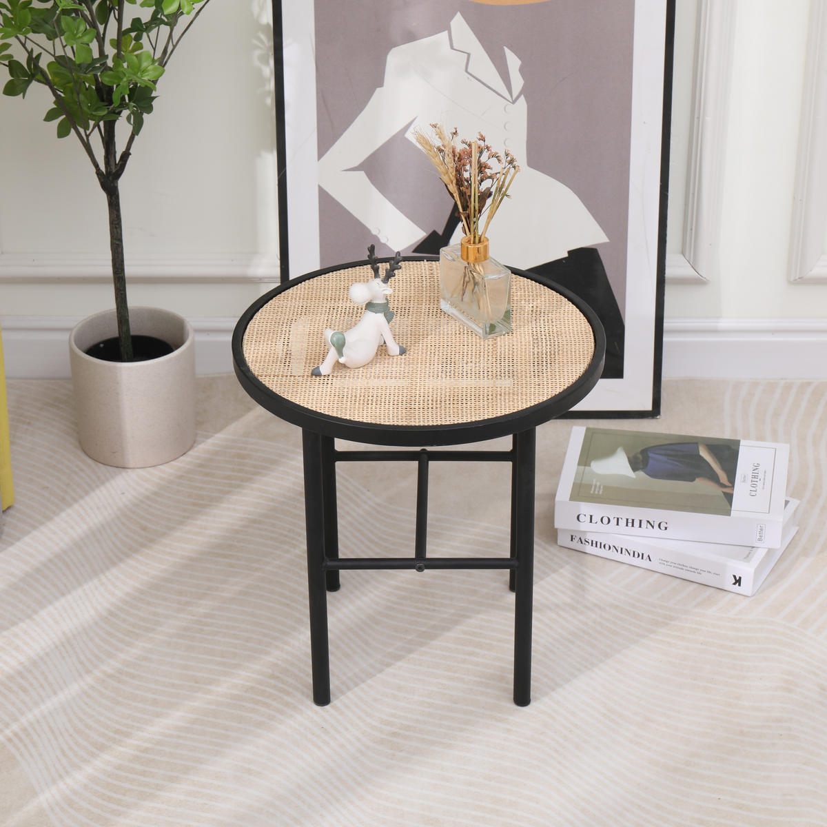 BEISTELLTISCH Rund Schwarz 40 x 40 x 40 cm - Schwarz, Holz (40/40/40cm) - Nordlys