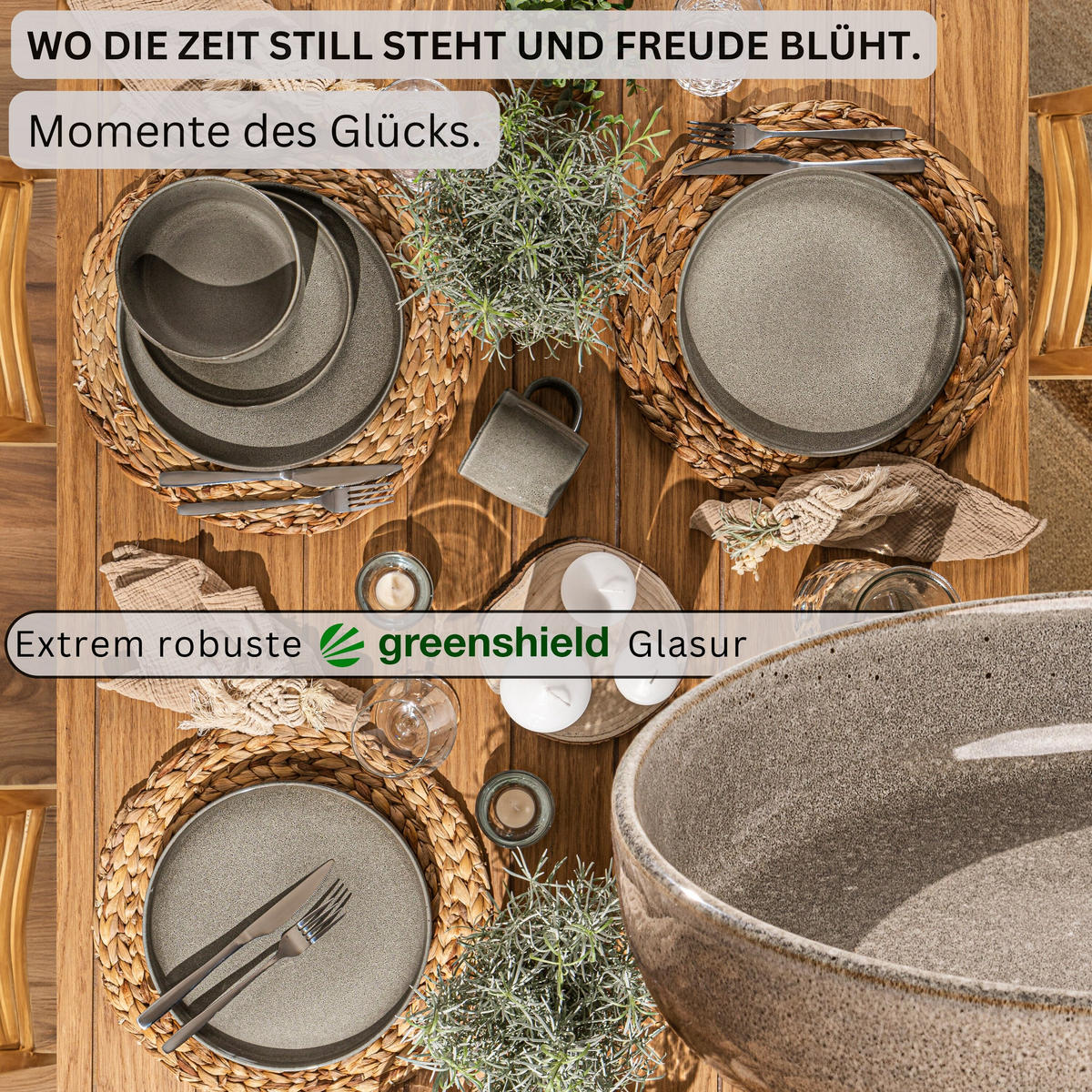 PASTASCHALEN SET KAIRO CLAY - 4 teilig aus Steingut - Grau, Keramik (26.5cm) - Sänger
