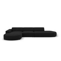 ECKSOFA links Jodie aus strukturiertem Stoff schwarz 4 Sitzplätze - Schwarz, Textil (166/342cm) - Micadoni