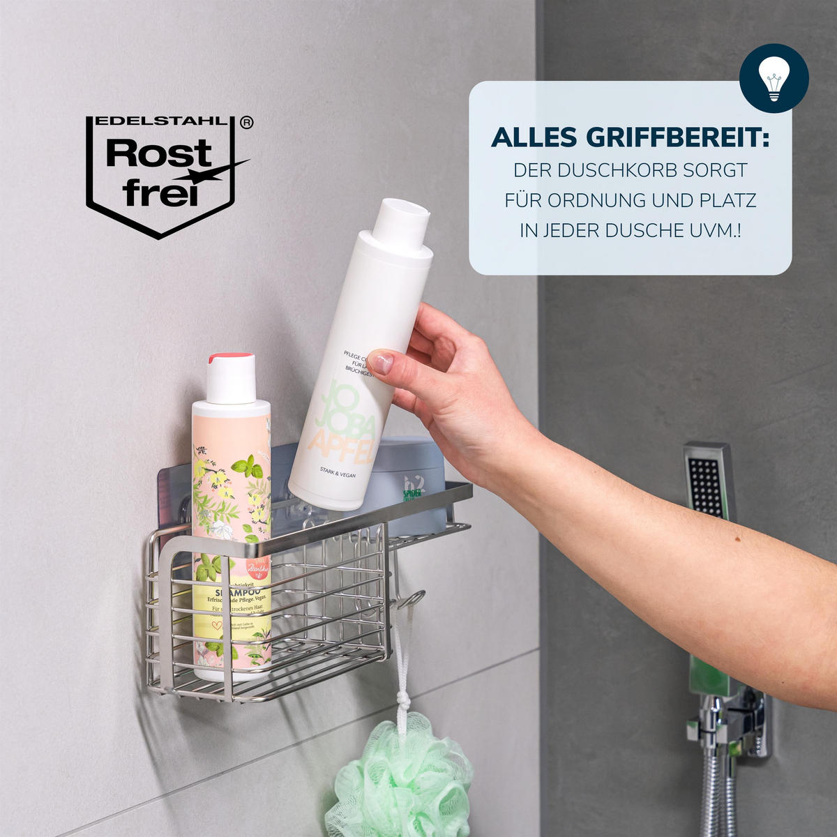 ABLAGEKORB 2er-Set, silber - Edelstahlfarben, Metall (28/10/9.5cm) - bremermann