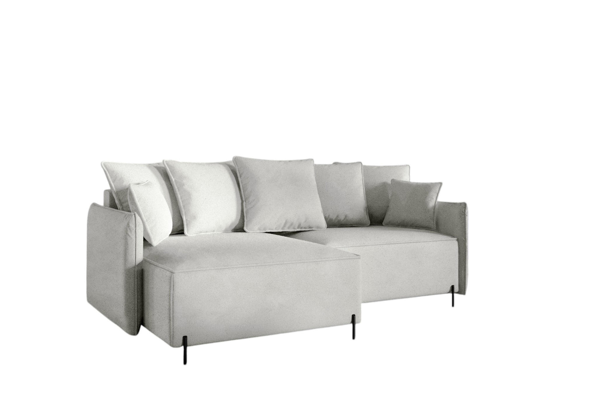 ECKSOFA Betto - Hellgrau, Holzwerkstoff/Textil (221/148cm) - Fun Möbel
