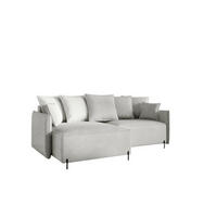 ECKSOFA Betto - Hellgrau, Holzwerkstoff/Textil (221/148cm) - Fun Möbel