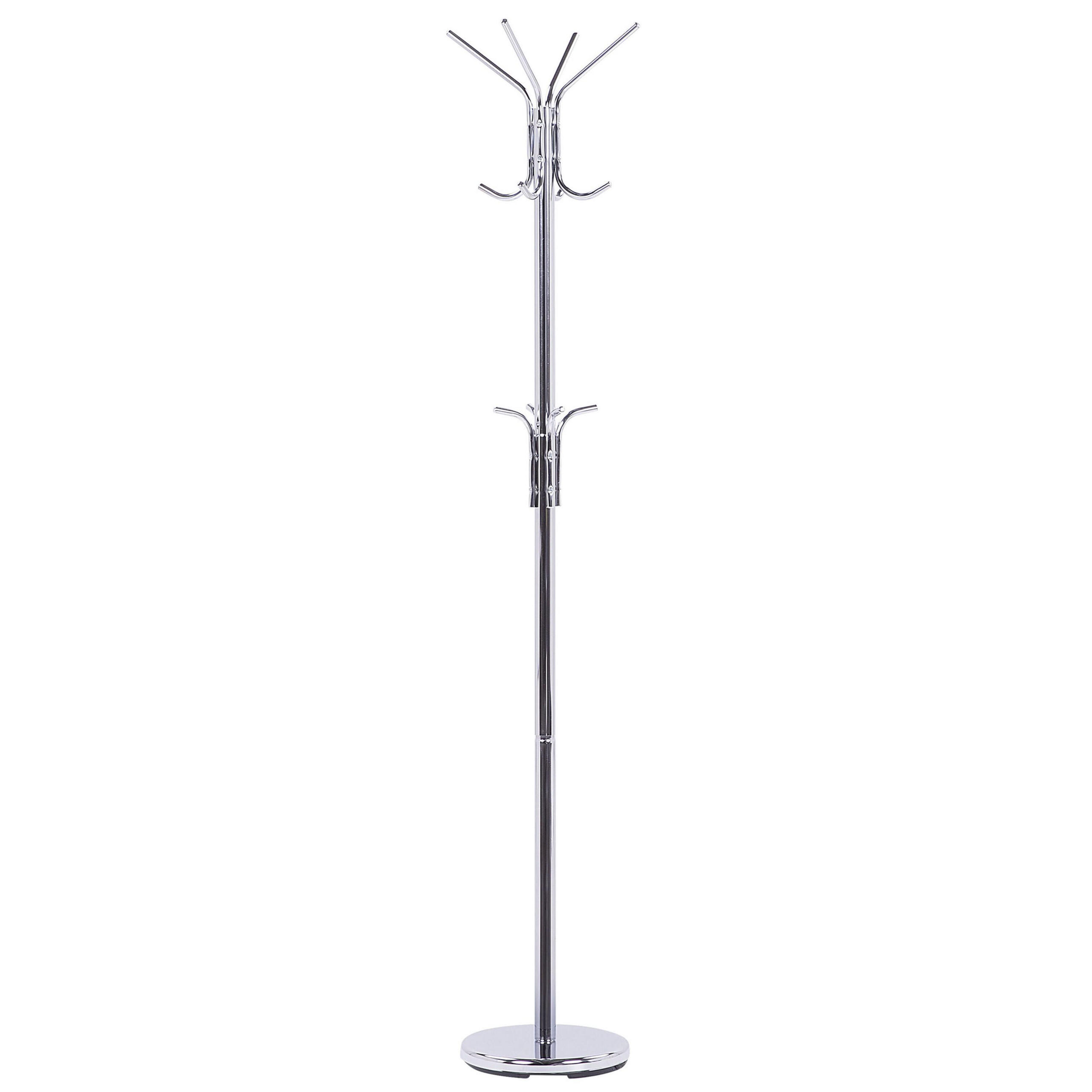 KLEIDERSTÄNDER Chromstahl silber 185 cm Claxton - Silberfarben, Metall (30/185/30cm) - Beliani