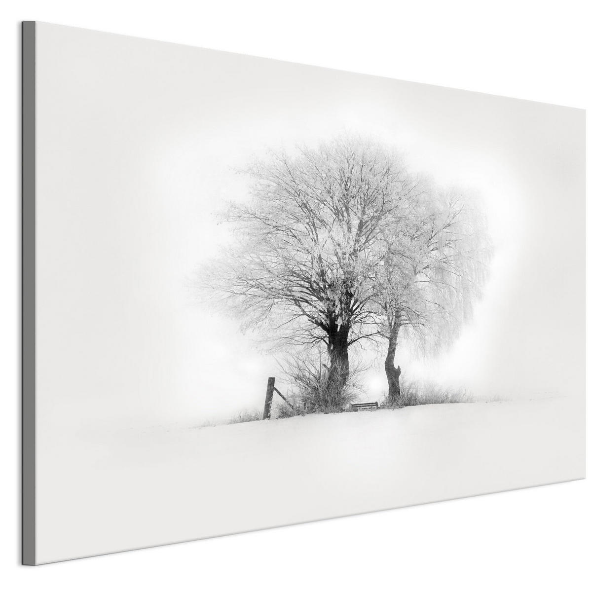LEINWANDBILD Winter 90x60 cm - Weiß, Holz (90/60cm) - LUMASOUL
