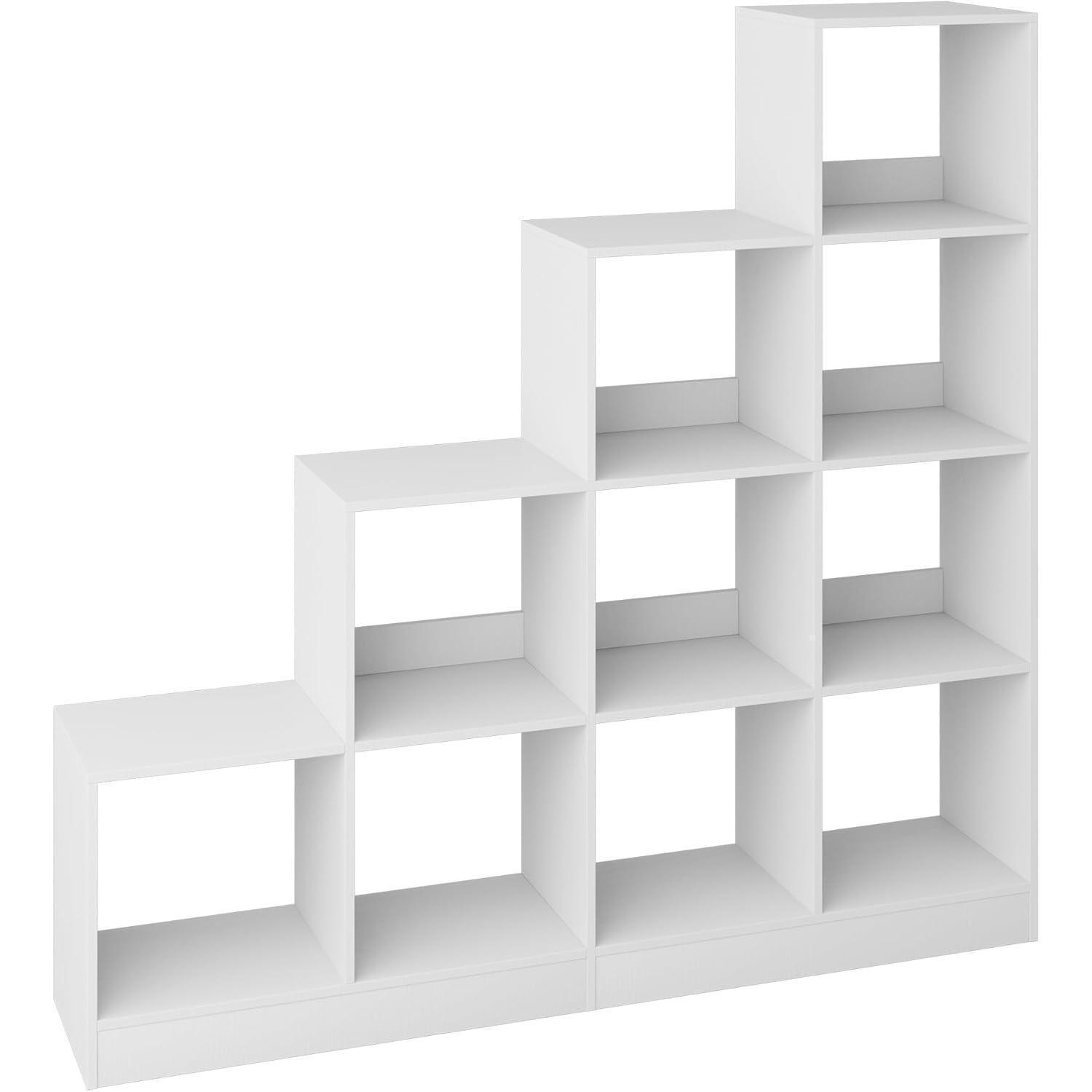 BÜCHERREGAL 10 Würfel Weiß 127 x 124 cm - Weiß, Holzwerkstoff (127/124/24cm)