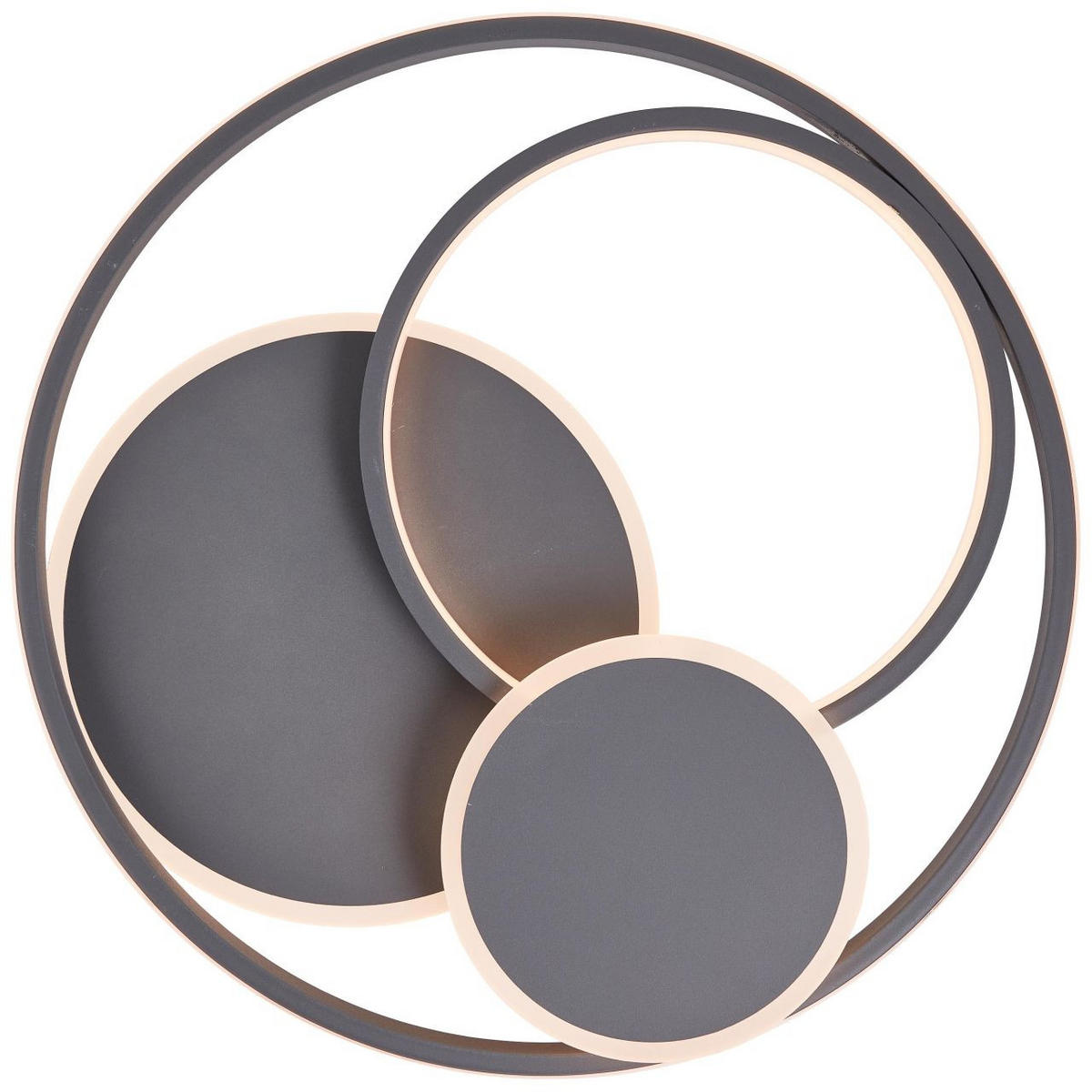 DECKENLEUCHTE Runda G99371/22 - Grau, Metall (50/50/7cm) - Brilliant