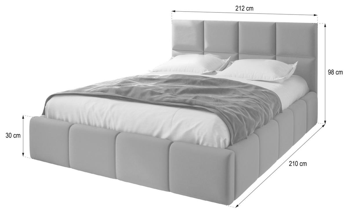 POLSTERBETT COMO 200x200 cm mit Bettkästen - Schwarz - Schwarz, Holz/Textil - MASSENO