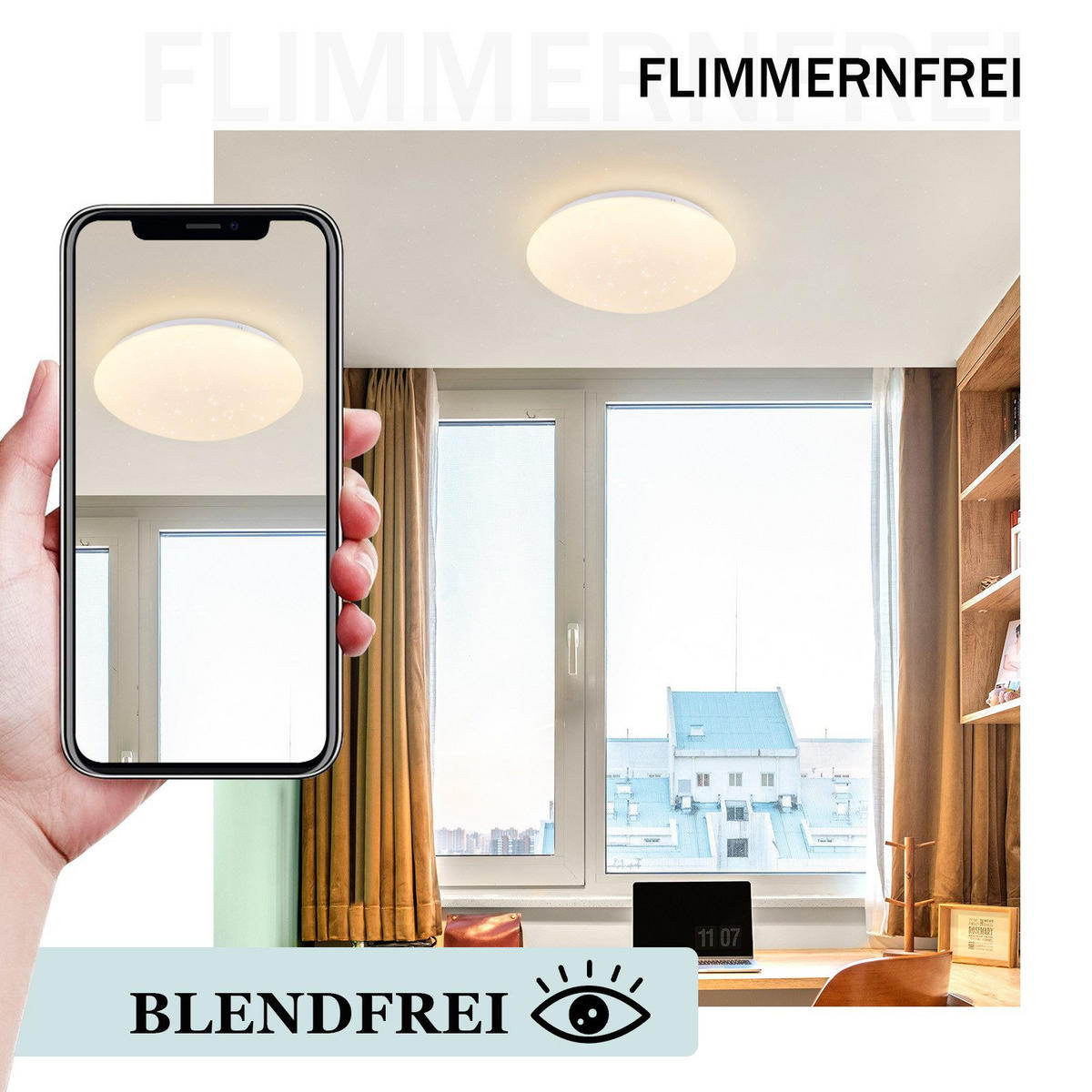 LED-DECKENLEUCHTE brot 3000K - Warmweiß 17/17/7 cm - Weiß, Metall (17/17/7cm) - Nettlife