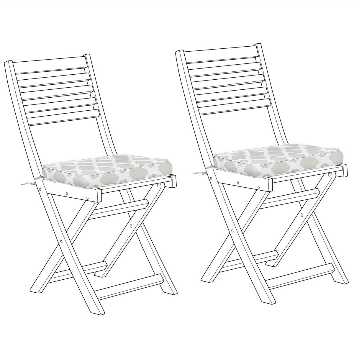 SITZKISSEN Weiß 29/38 cm Fiji - Weiß/Grün, Textil (38/5/29cm) - Beliani