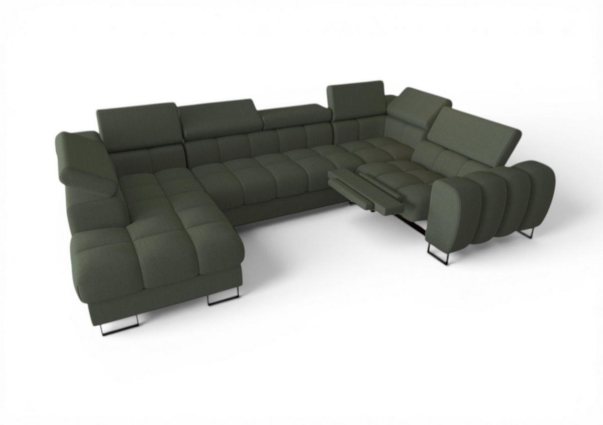 WOHNLANDSCHAFT Bastien Relax - Rot, Holzwerkstoff/Textil (198/95/350cm) - Fun Möbel