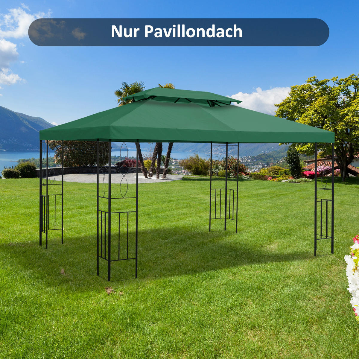 ERSATZDACH Pavillondach, Polyester, Grün - Grün, Kunststoff (400/20/300cm) - Outsunny